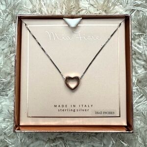 Sterling Silver Rose Heart Necklace